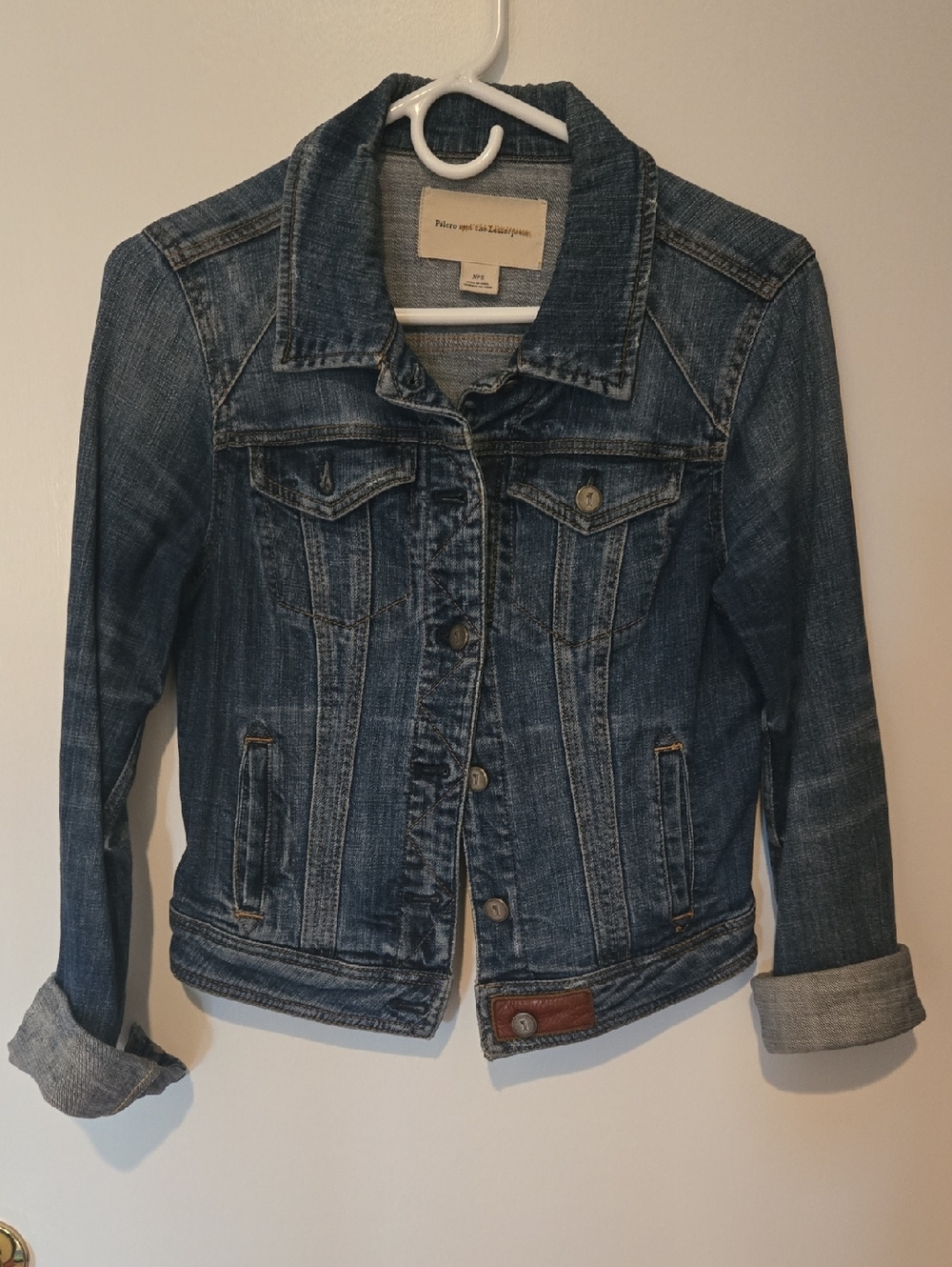 Pilcro and the Letterpress Distressed Blue Denim Jacket